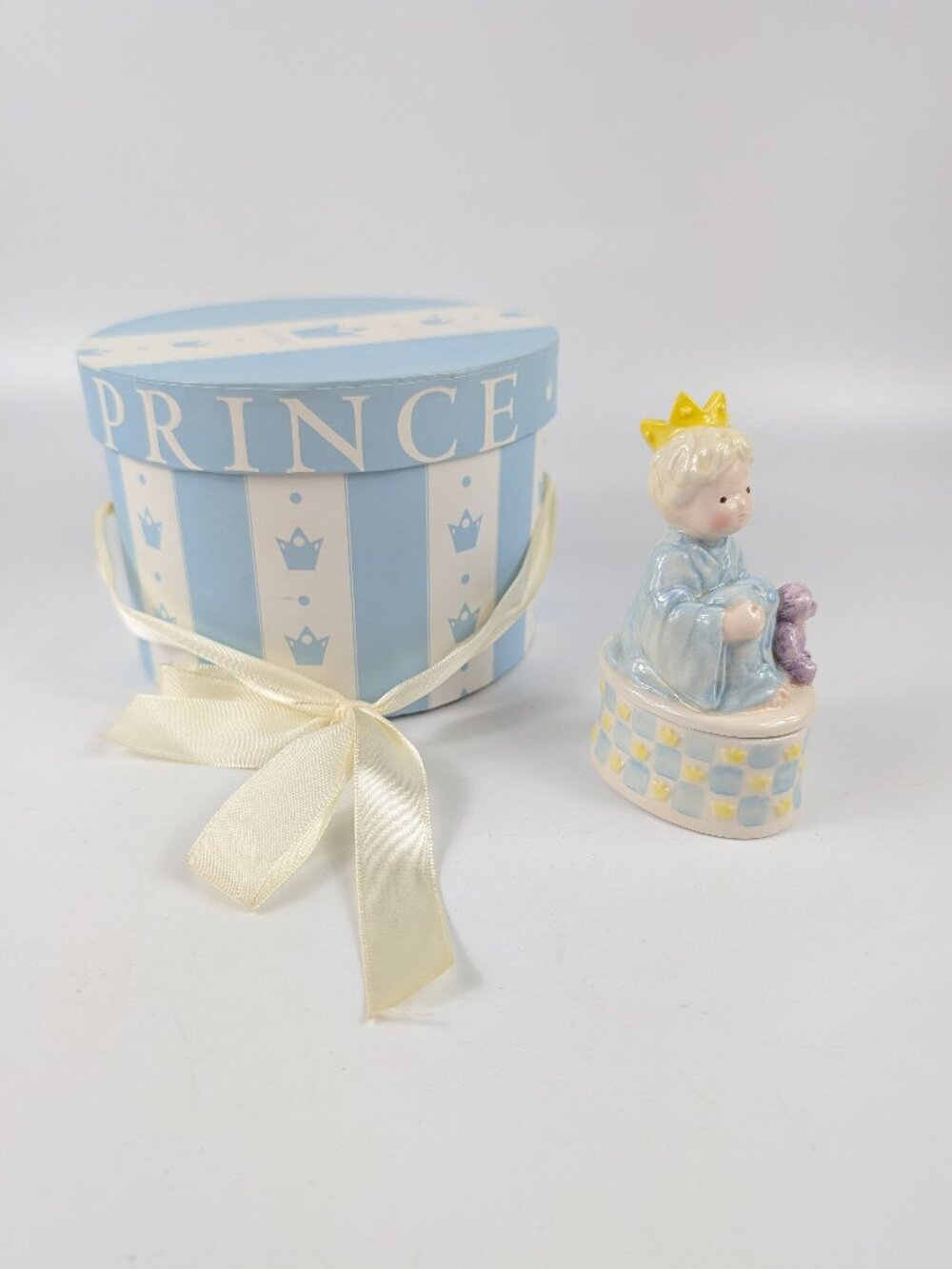 MudPie PRINCE Future King Trinket Box Hair Clipping Keepsake CHIPPED